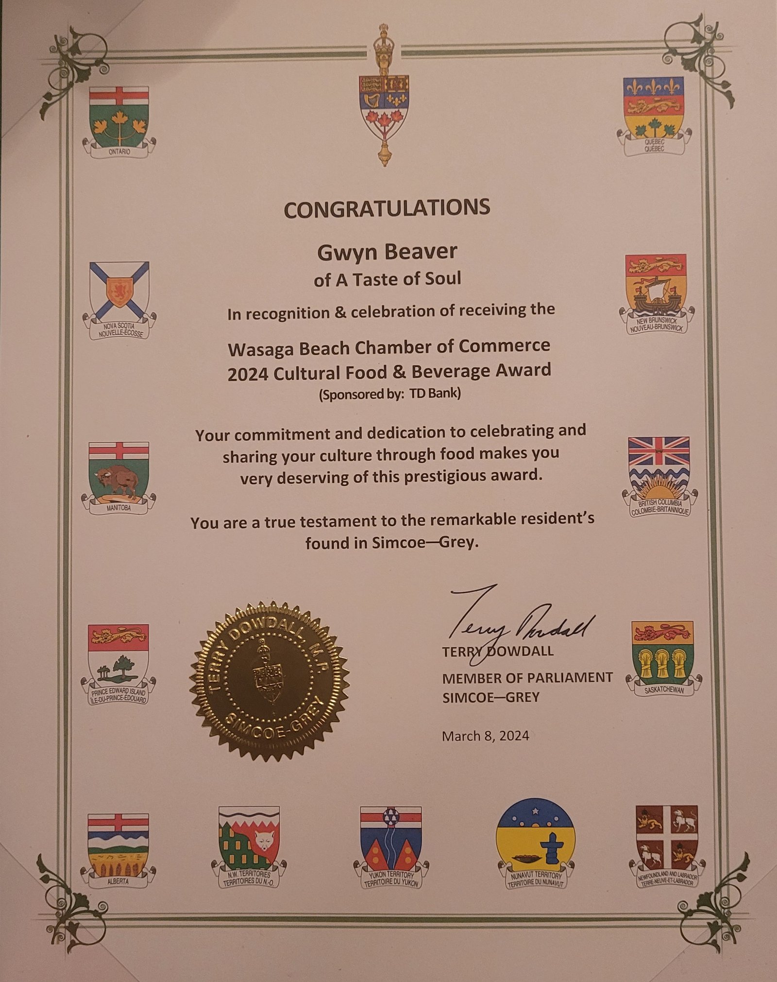 recognition-from-chamber-of-commerce